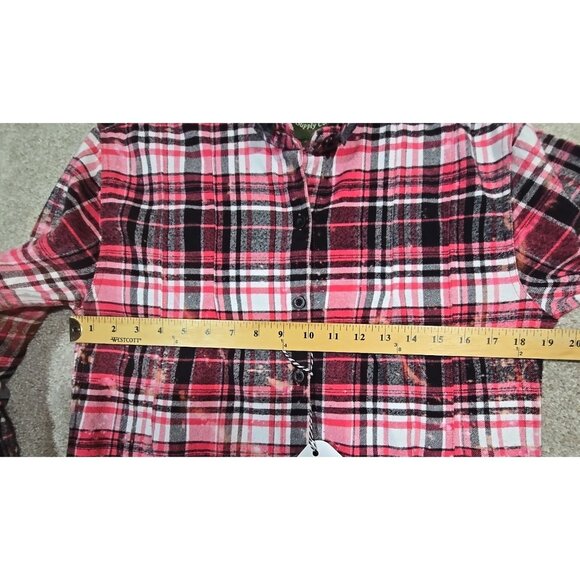 OOAK Upcycled Flannel Shacket Jacket Normal Is Boring Sassy Humor Pockets Size M - Picture 11 of 16